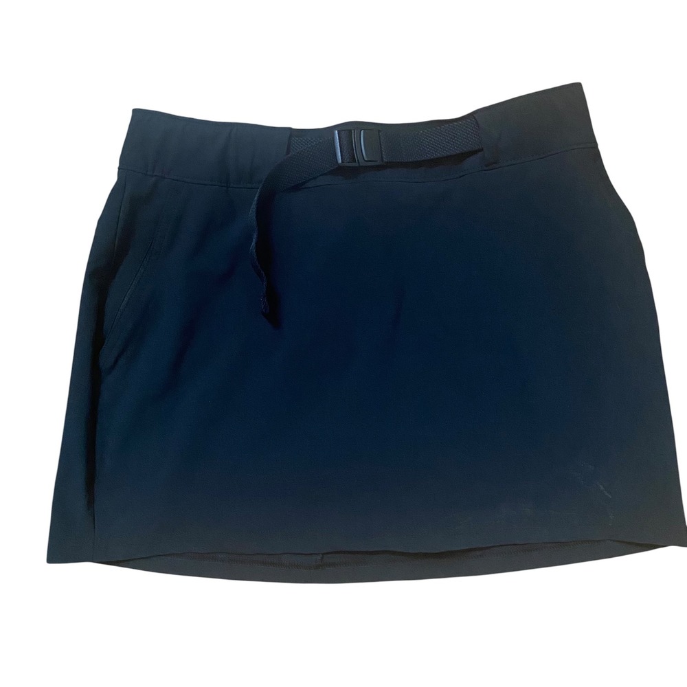 Columbia Womens Black Hiking Skort Integrated Belt Built-in Shorts Size Medium